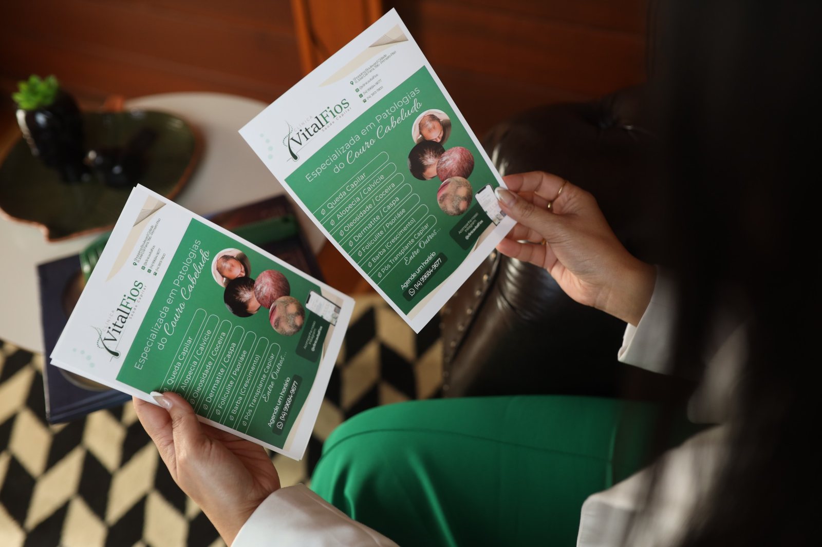 Material informativo da Vital Fios para parceiros e pacientes